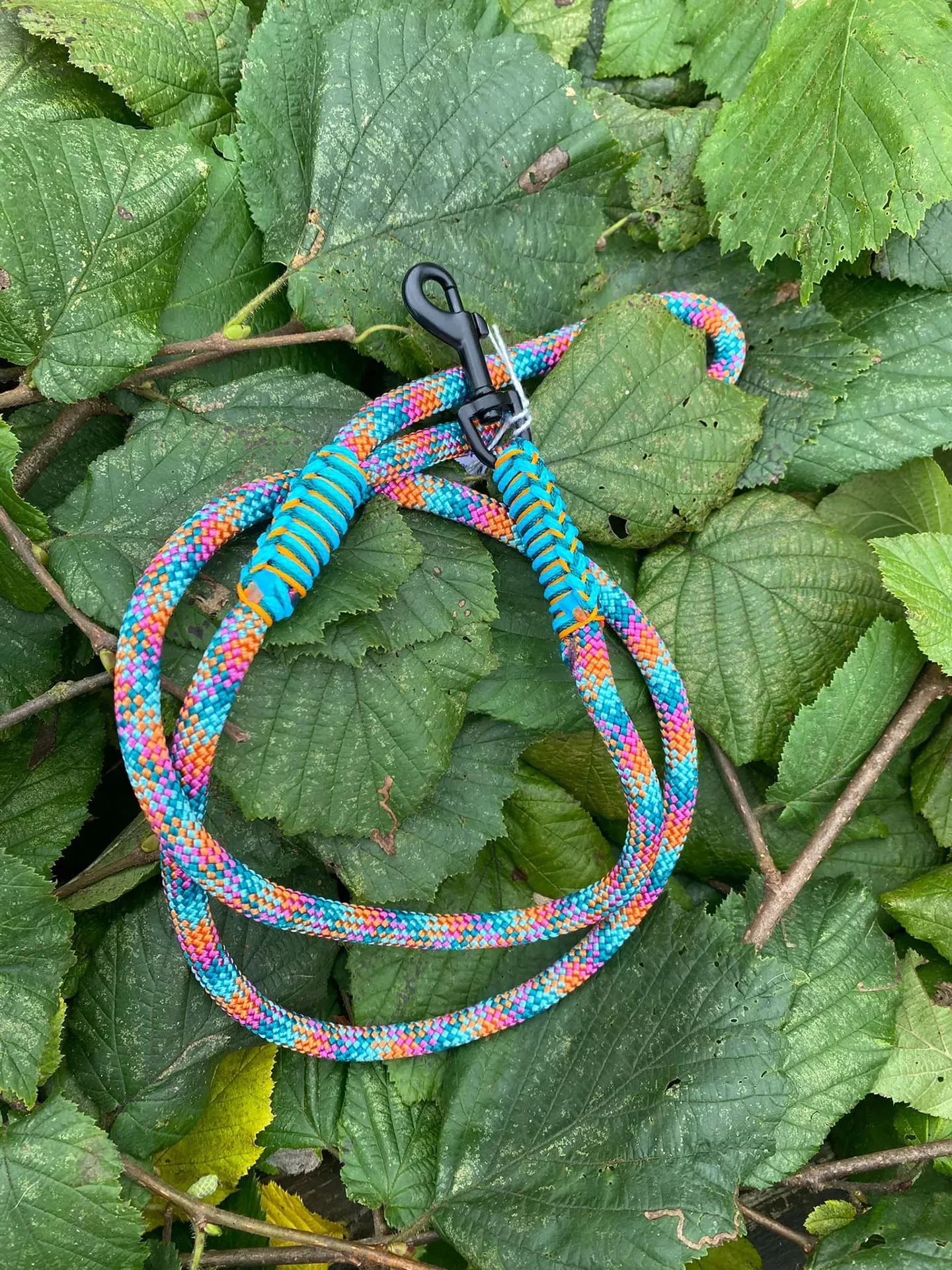 Accessoires au poil animaux fait main, fabrication en Normandie, laisse pour chien 10mm coloris bohemian