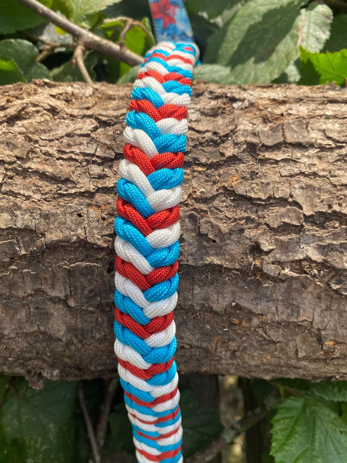 Accessoires au poil animaux fait main, fabrication en Normandie, collier type snakebelly 3 couleur coloris hawaïen