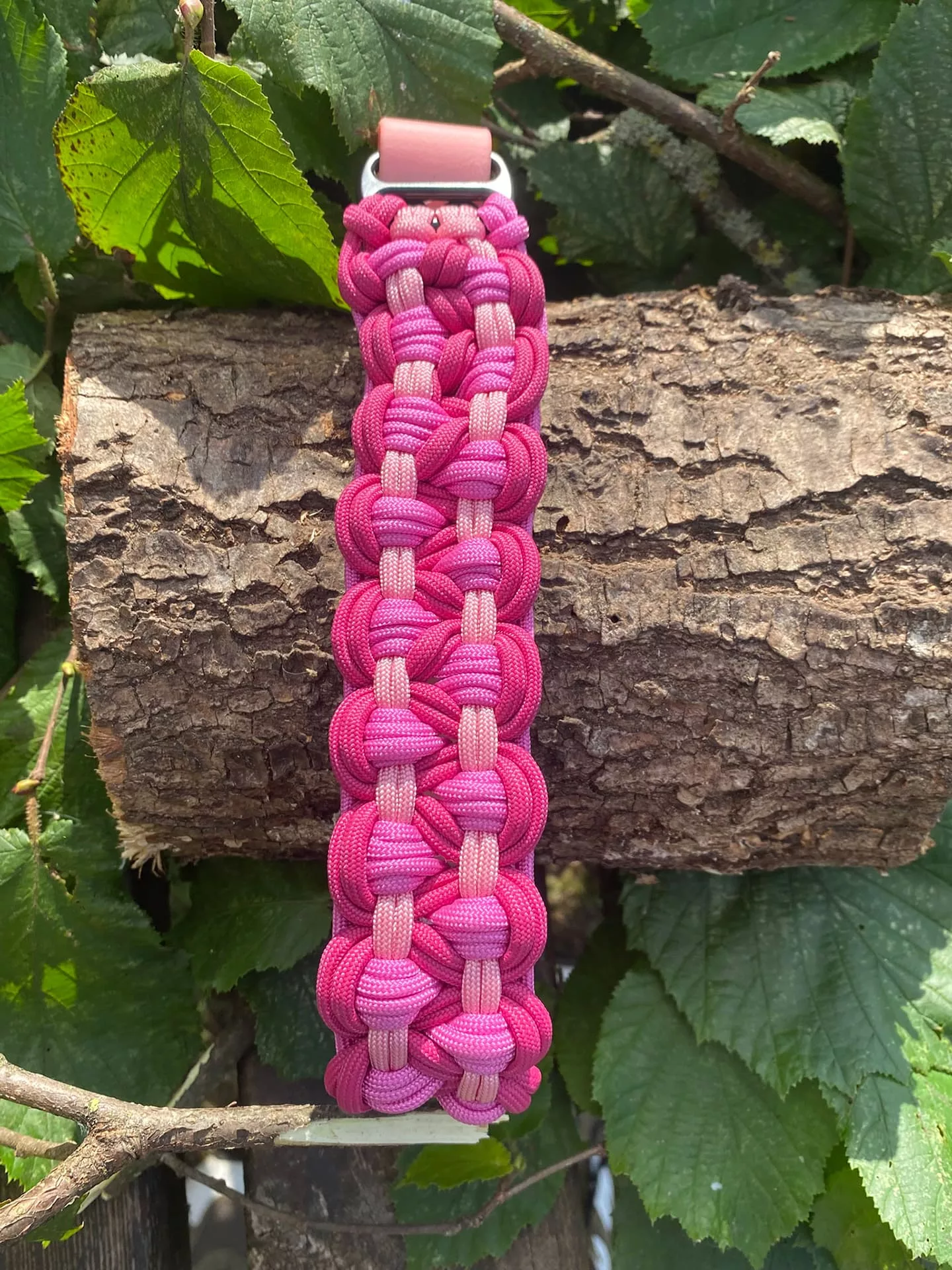 Accessoires au poil animaux fait main, fabrication en Normandie, collier avec lasso double KBK coloris rose